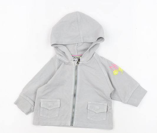 DKNY Unisex Baby Grey Hooded Jacket 0-3 Months