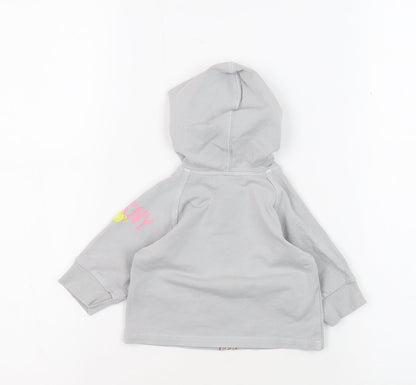 Preloved DKNY Unisex Baby Grey Hooded Jacket 0-3 Months - Back