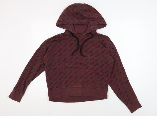 DKNY Women's Brown Logo Pullover Hoodie XS