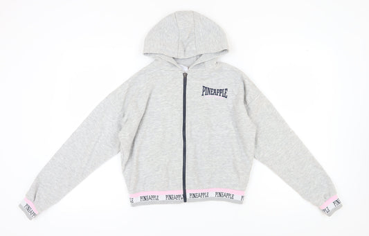 Pineapple Girls Grey Hoodie 13-14 Years Full Zip Casual