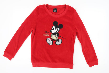 Preloved Disney Women's Red Mickey Mouse XS Pullover Sweatshirt - Front