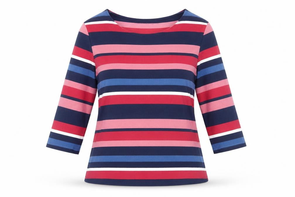 Honor Millburn Women's Multicoloured Striped T-Shirt - Size 14