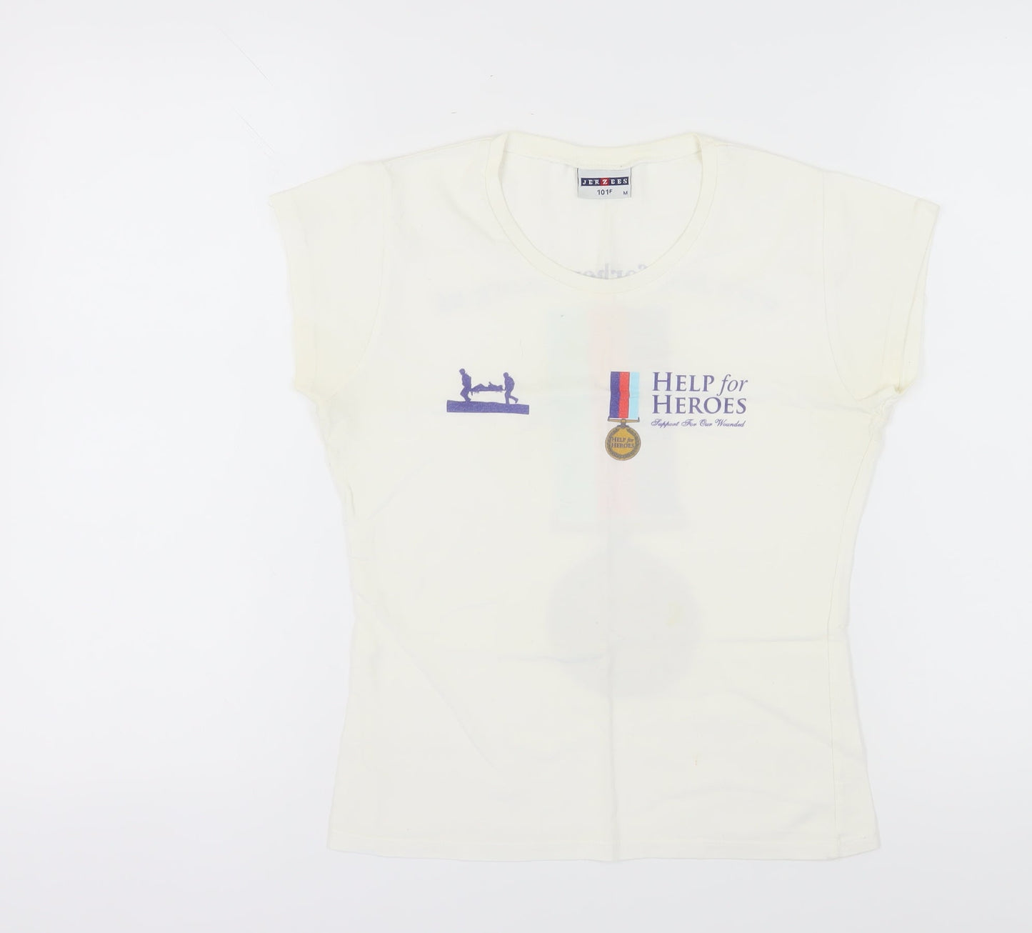 Jerzees Ivory Charity T-Shirt for Women, Size M