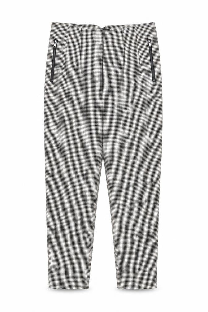 Next Women's Black Houndstooth Cropped Trousers Size 14