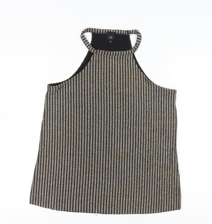 Additional front view of River Island Multicoloured Striped Halter Tank