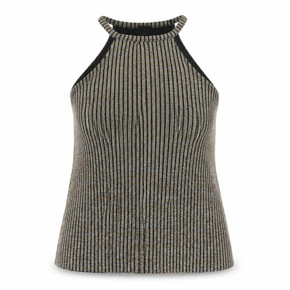 Front view of River Island Multicoloured Striped Halter Tank