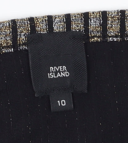Close-up detail of River Island Multicoloured Striped Halter Tank