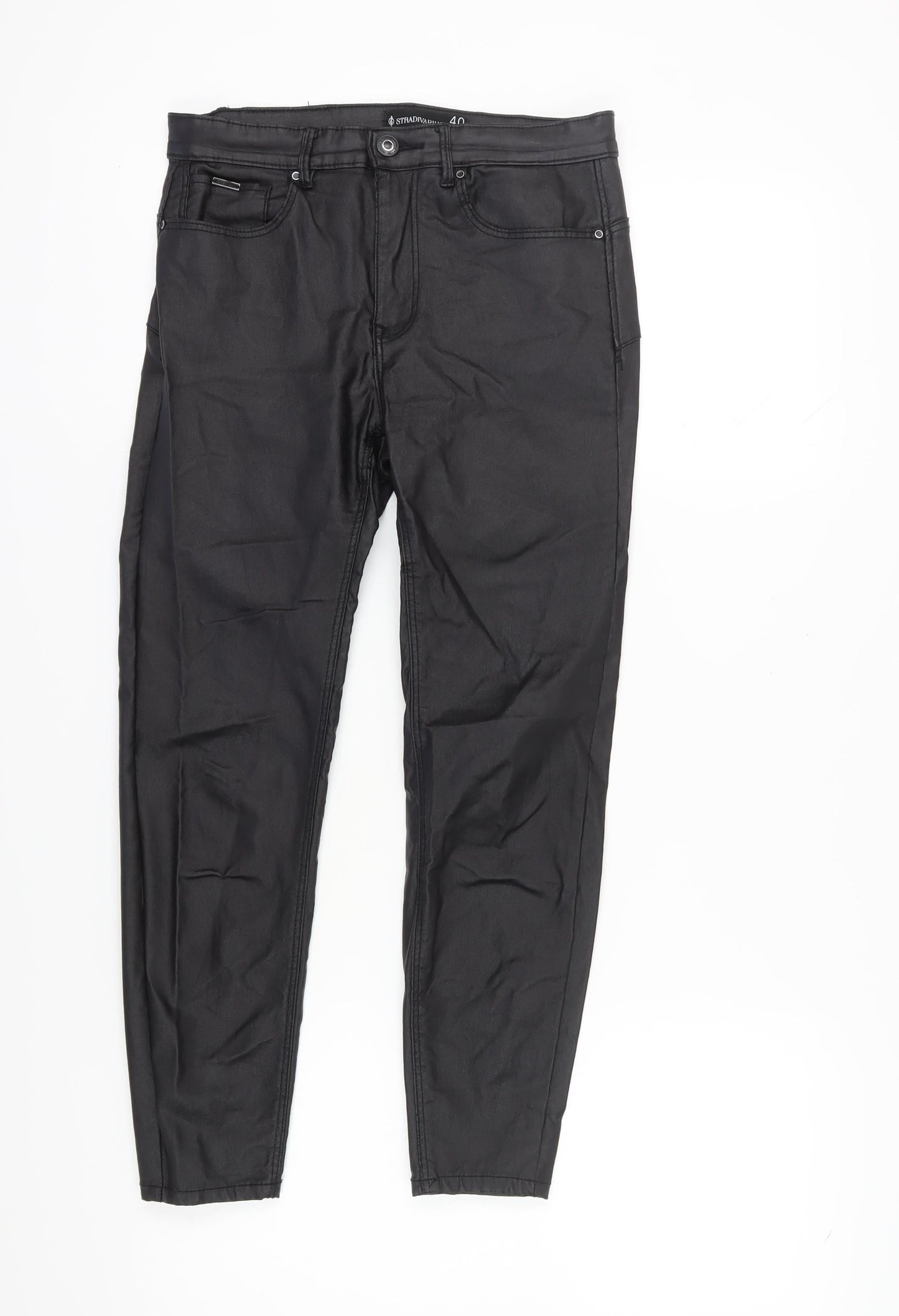 Stradivarius Women's Black Trousers UK 12