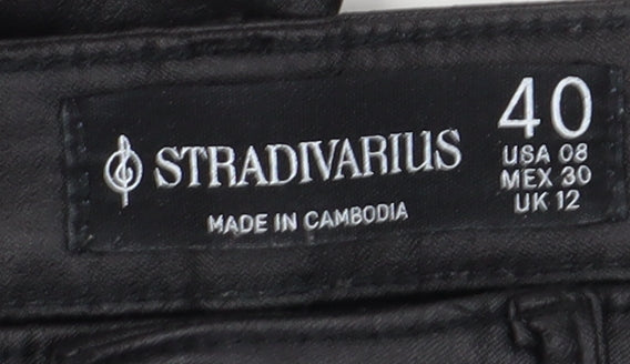 Stradivarius Women's Black Trousers UK 12