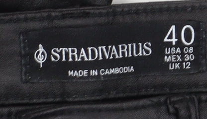 Stradivarius Women's Black Trousers UK 12