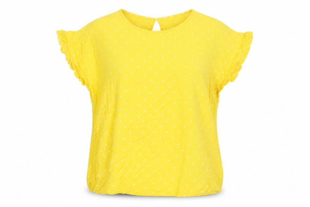 Marks & Spencer Yellow Polka Dot Blouse - Size 16