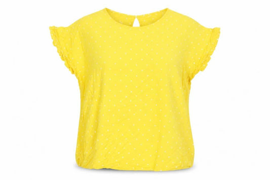 Marks & Spencer Yellow Polka Dot Blouse - Size 16
