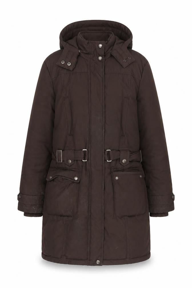 Boysen's Women's Brown Hooded Parka Coat Size 14
