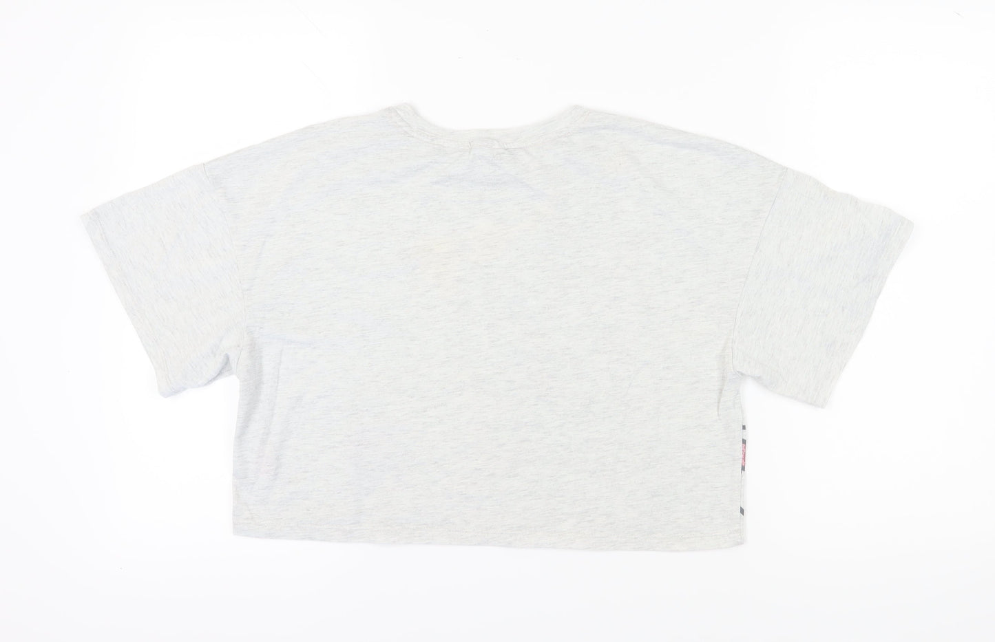 Disney Women's Grey Cropped Cartoon T-Shirt - Size S