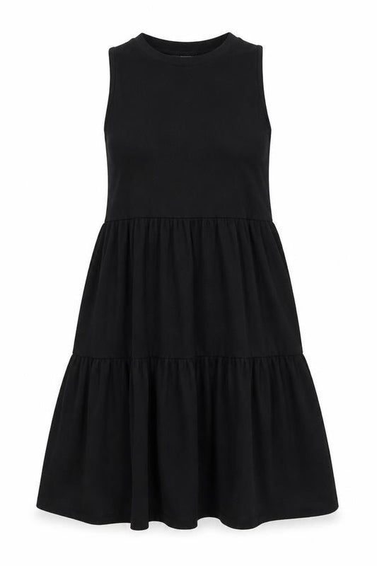 Warehouse Women's Black Sleeveless Long Swing Dress