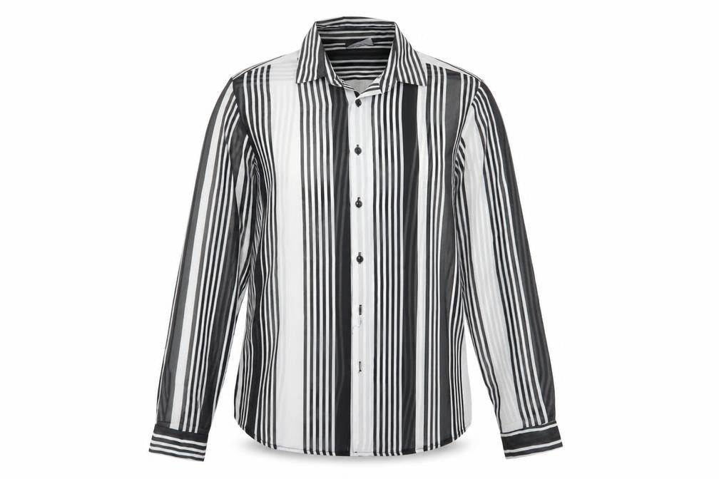 Reclaimed Vintage Unisex Black Striped Button-Up Shirt S