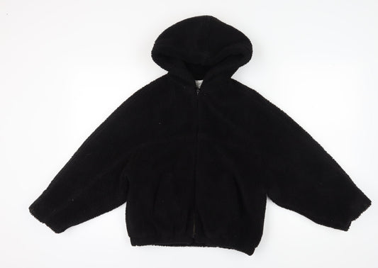 Zara Girls Black Hooded Jacket, 11-12 Years, Winter Essential