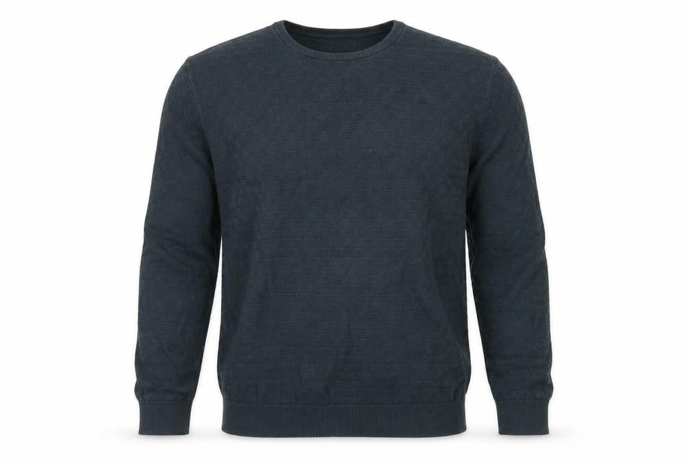 Linea Men's Blue Cotton Cable-Knit Pullover, Size L