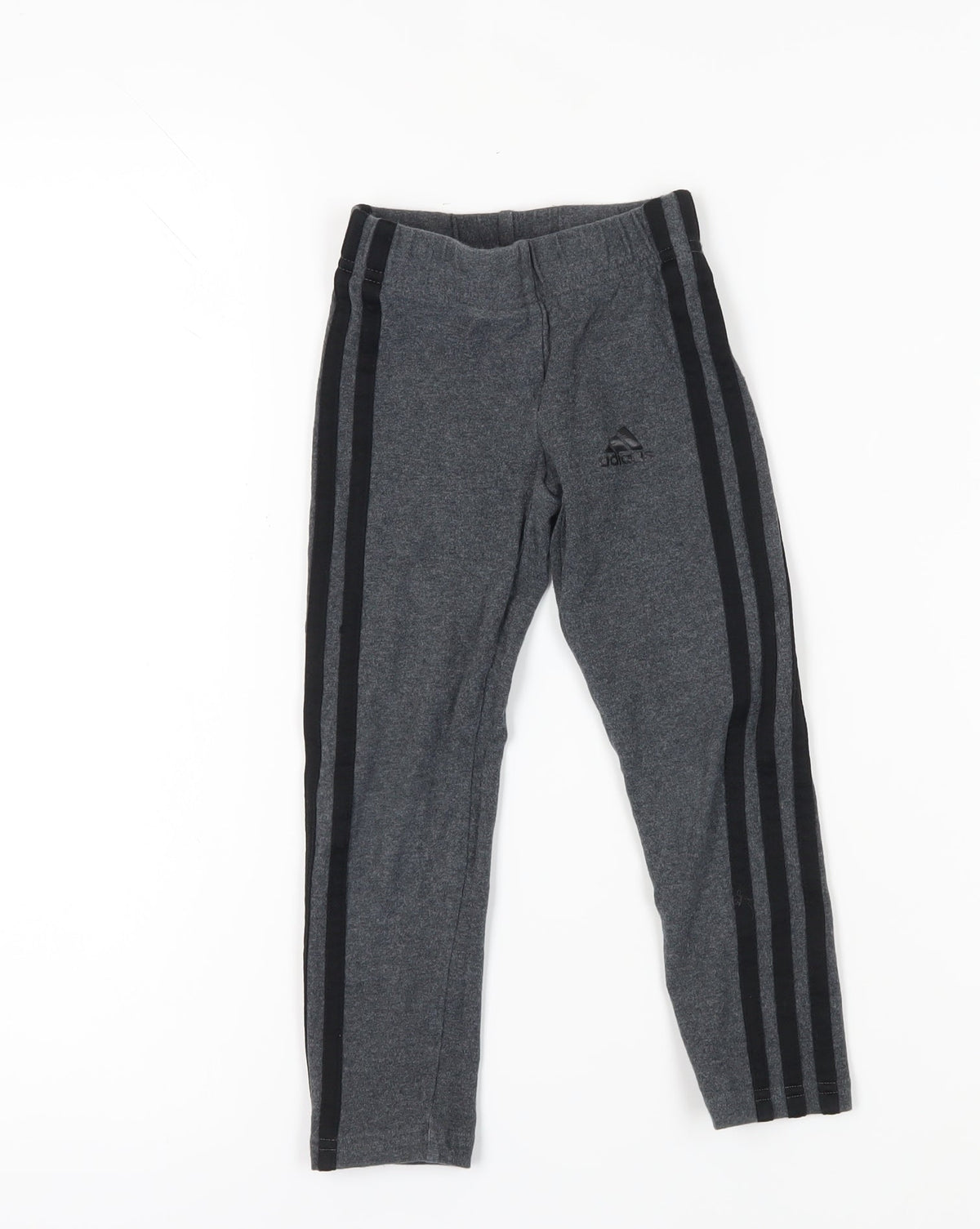 Additional front view of Adidas girls’ grey ankle leggings, size 4-5y elastic waist