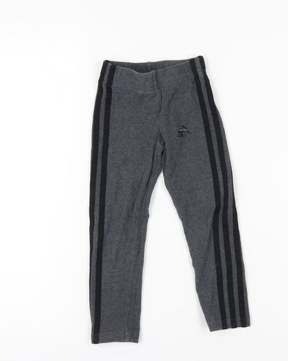 Additional front view of Adidas girls’ grey ankle leggings, size 4-5y elastic waist