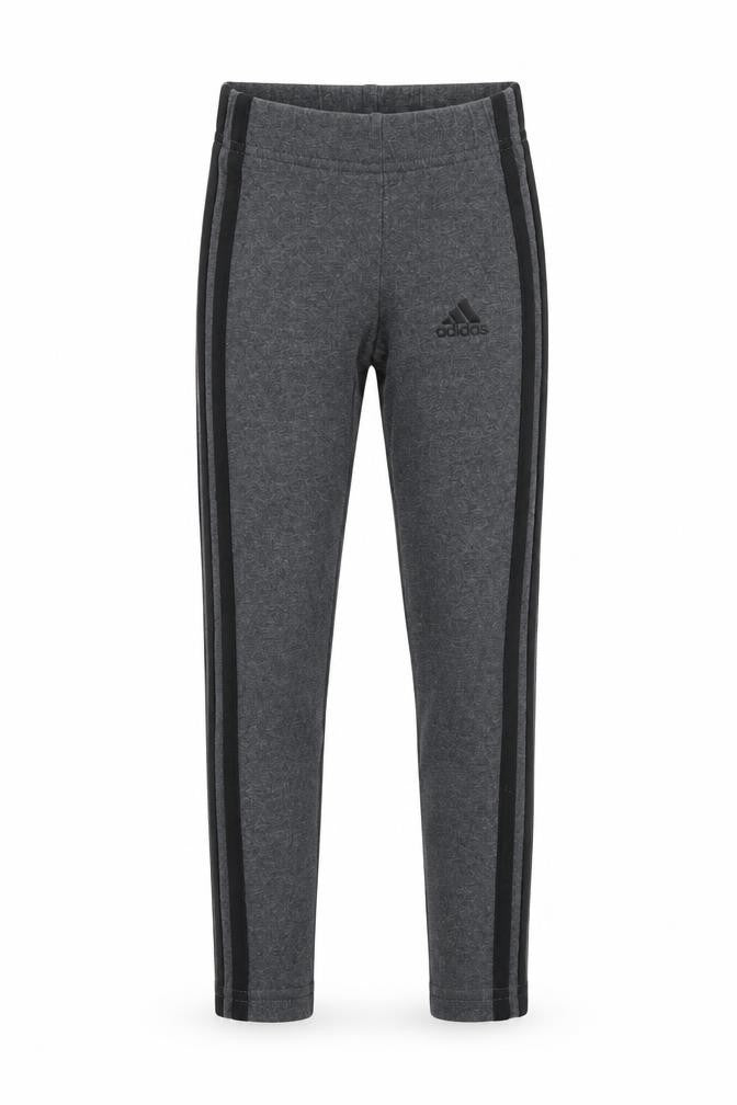 Front view of Adidas girls’ grey ankle leggings, size 4-5y elastic waist