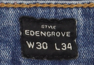 Crosshatch Men's Blue Straight Jeans 30W 34L