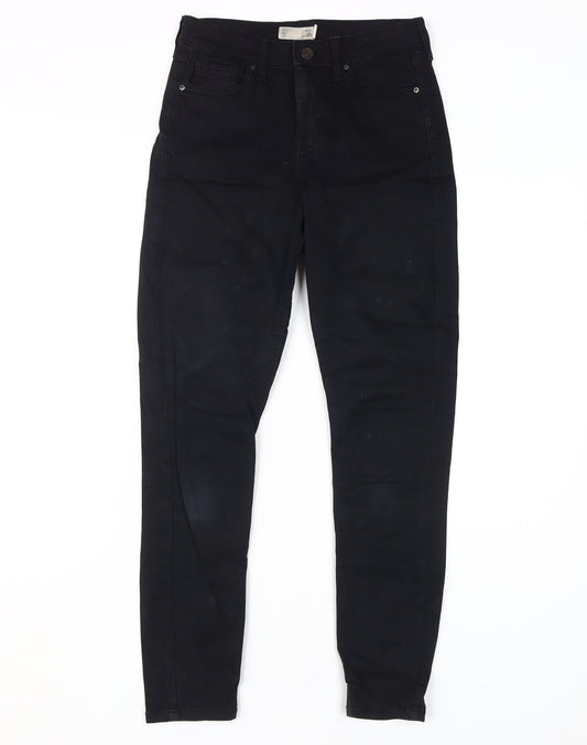 Topshop Black Skinny Jeans Women Size 8 Stretch Cotton