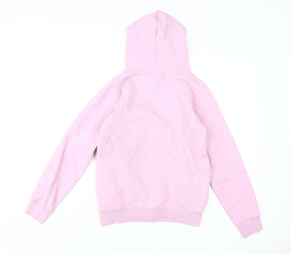 Back view of Animal girls’ pink pullover hoodie, 13-14 years, cosmic theme