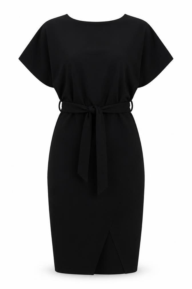 New Look Women’s Black Bodycon Dress, Size 12, Belted