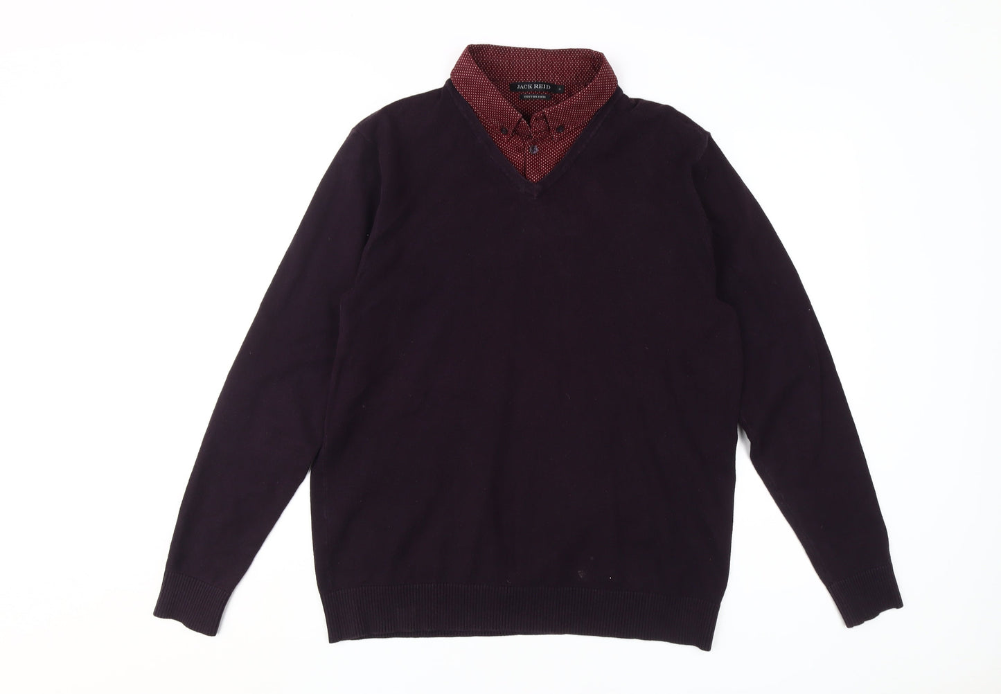 Jack Reid Men's Black V-Neck Pullover Jumper M