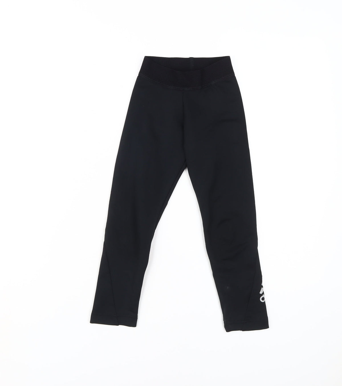 Additional front view of Adidas girls’ black compression leggings 5-6y athletic fit
