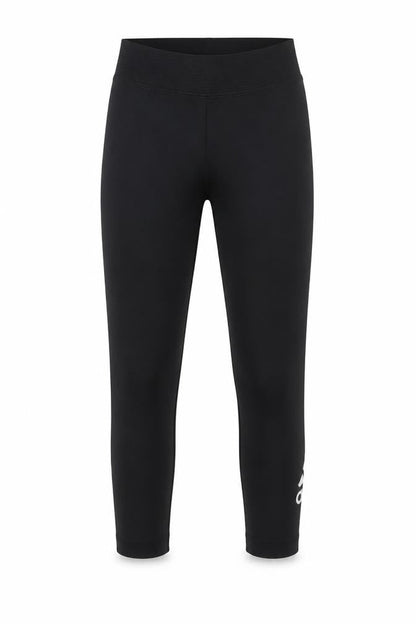 Front view of Adidas girls’ black compression leggings 5-6y athletic fit