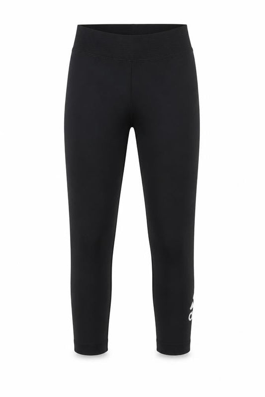 Front view of Adidas girls’ black compression leggings 5-6y athletic fit