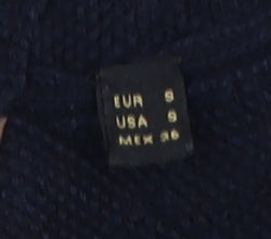 Brand and care label for Massimo Dutti Men's Blue Cable-Knit Pullover S