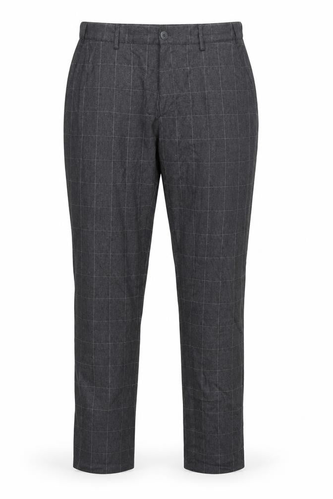 Massimo Dutti Men's Grey Check Jogger Trousers Size 34