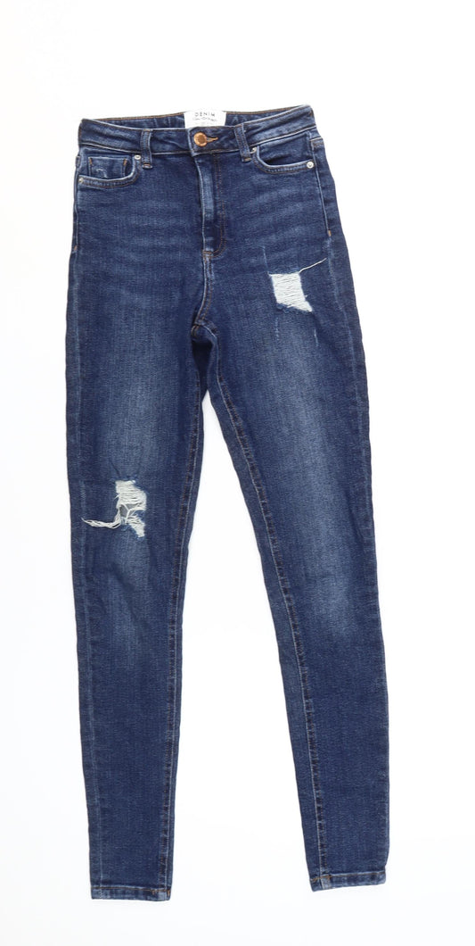 Miss Selfridge Women's Blue Skinny Jeans Size 6