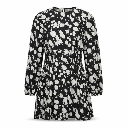 River Island Women's Black Print A-Line Dress UK 10