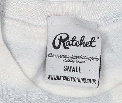 Preloved Ratchet Unisex Grey Graphic Pullover Sweatshirt S - Detail