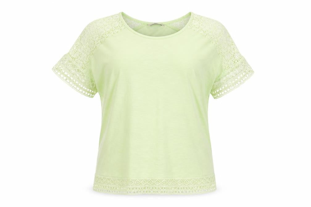 Marks & Spencer Green Crochet Accent T-Shirt, Size 18