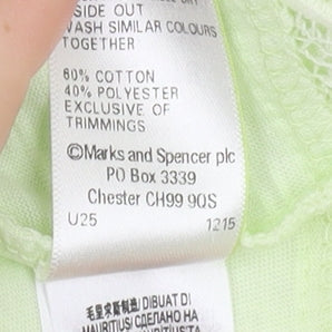 Marks and Spencer Green Crochet Accent T-Shirt, Size 18