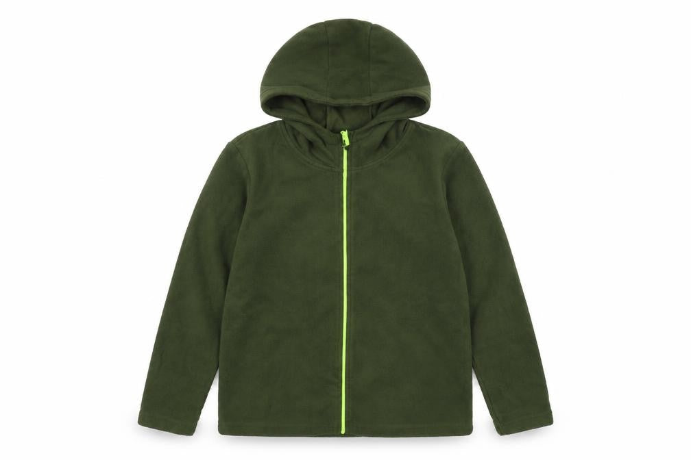 Mountain Warehouse Boys' Green Fleece Jacket 7 Years Hooded Zip