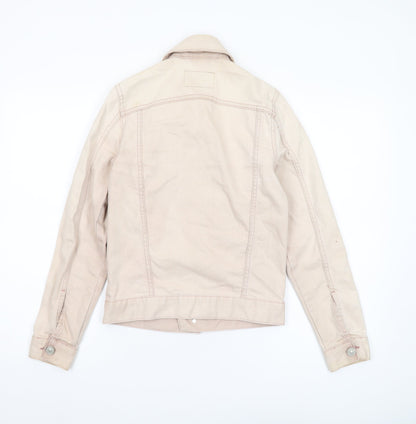 River Island Women's Beige Denim Jacket 2XS