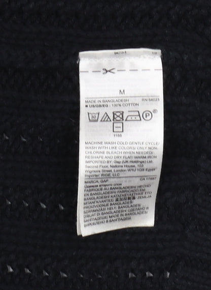 Gap Black Cotton Collared Women's Jumper Size M