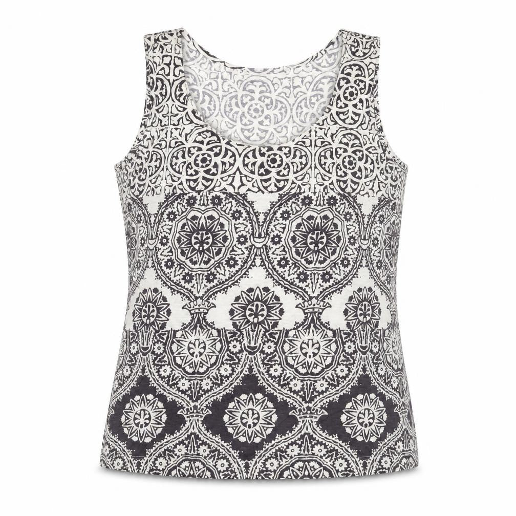 Laura Ashley Women's Grey Tank Top UK 16 Geometric Style