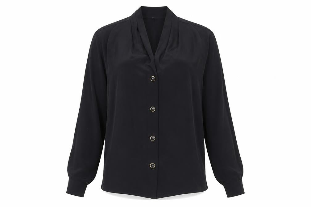Marks & Spencer Women's Black Button Blouse Size 8