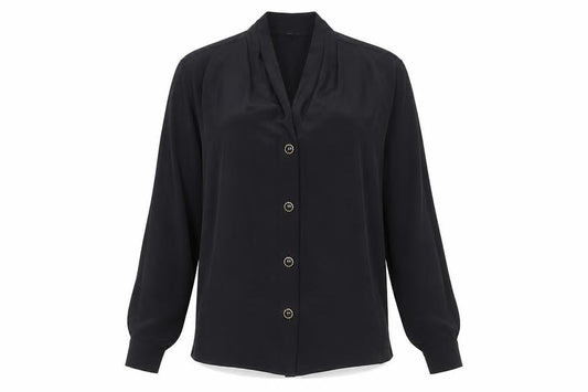 Marks & Spencer Women's Black Button Blouse Size 8