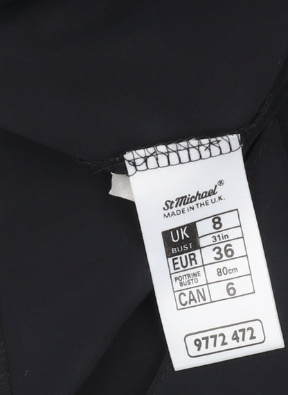 Marks & Spencer Women's Black Button Blouse Size 8