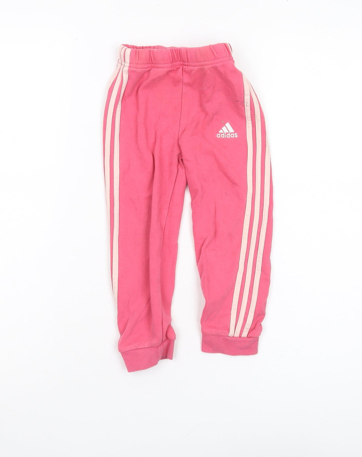 Additional front view of Adidas girls’ pink jogger trousers, 2-3 years, cotton blend