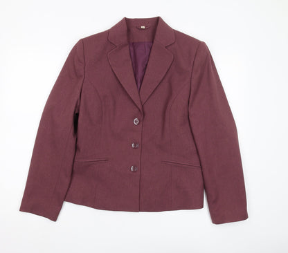 Additional front view of Style by EWM Women's Purple Suit Jacket, size 12