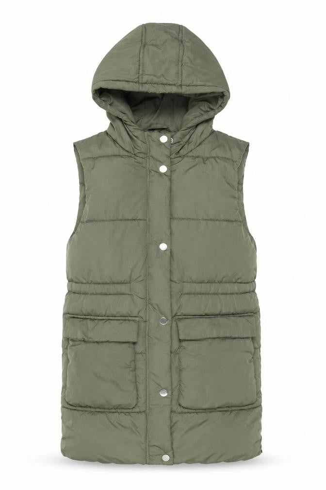 Next Girls Green Hooded Puffer Jacket, Size 8